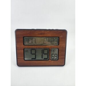 La Crosse Technology Atomic Digital Clock Wood Grain Finish 513-1417AL-INT